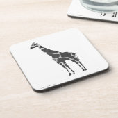 Giraffe Black en Grey Silhoutte Onderzetter (Linkerzijde)