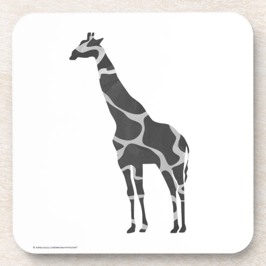 Giraffe Black en Grey Silhoutte Onderzetter (Voorkant)