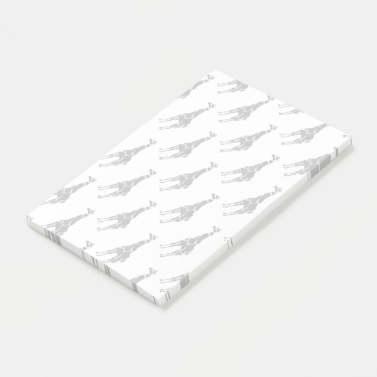 Giraffe Black en Grey Silhoutte Post-it® Notes (Schuin)