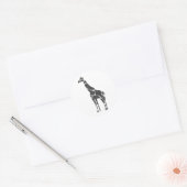 Giraffe Black en Grey Silhoutte Ronde Sticker (Envelop)