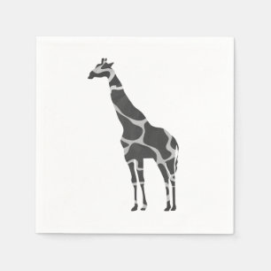 Giraffe Black en Grey Silhoutte Servet