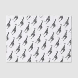 Giraffe Black en Grey Silhoutte Tissuepapier