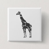Giraffe Black en Grey Silhoutte Vierkante Button 5,1 Cm (Voorkant)