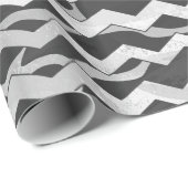 Giraffe Black, Light Grey Chevron Cadeaupapier (Rol Hoek)