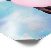 Giraffe blauw gebotteld foto afdruk (Hoek)