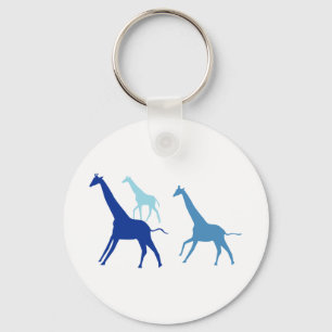 Giraffe (blauw) sleutelhanger
