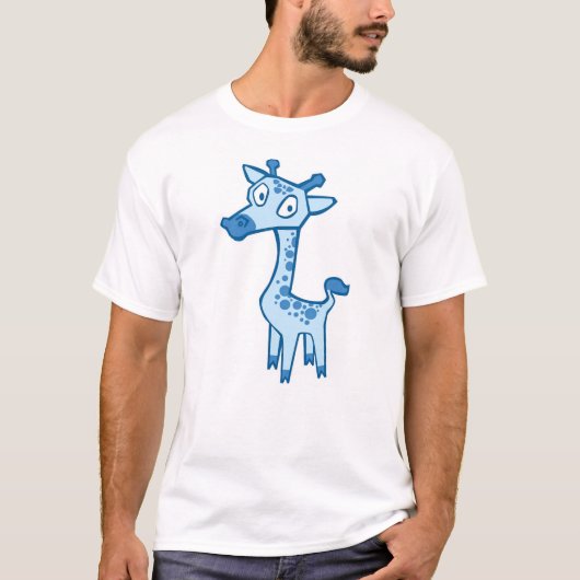 Giraffe - blauw t-shirt (Voorkant)