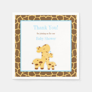 Giraffe Blauwe Jongens Baby Shower Papier Servet