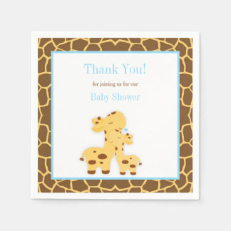 Giraffe Blauwe Jongens Baby Shower Papier Servet