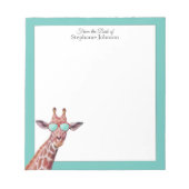 Giraffe Blauwgroen monogram van de bureau van de S Notitieblok (Voorkant)