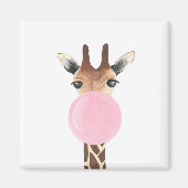 Giraffe blazen bubblegum magneet (Voorkant)