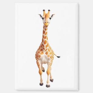 Giraffe blij speels plezier springen in de lucht v magneet