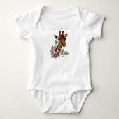 Giraffe Bloemen Geel Schattig Wilde Dieren Romper (Voorkant)
