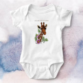 Giraffe Bloemen Geel Schattig Wilde Dieren Romper