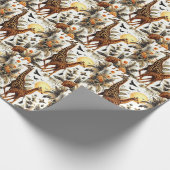  Giraffe Bloemen Waterverf Cadeaupapier (Hoek)