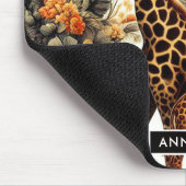 Giraffe Bloemen Waterverf Muismat (Hoek)