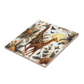  Giraffe Bloemen Waterverf Tegeltje (Zijkant)