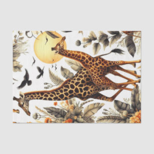  Giraffe Bloemen Waterverf Tissuepapier