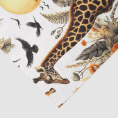 Giraffe Bloemen Waterverf Tissuepapier (Detail)