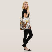 Giraffe Bloemen Waterverf Tote Bag (Op model)