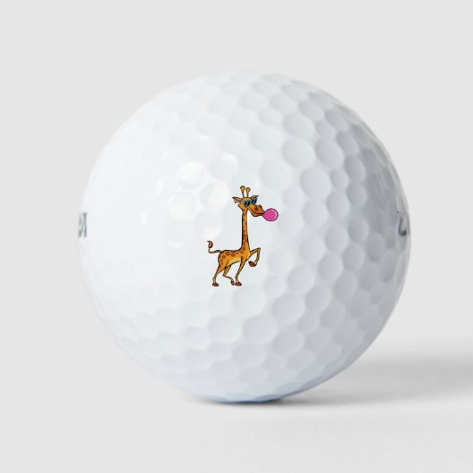 Giraffe Blowing Bubble Gum Bubblegum Golfballen (Voorkant)
