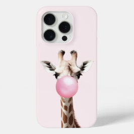 Giraffe Blowing Pink Bubble Gum Telefoon Case