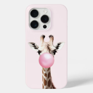 Giraffe Blowing Pink Bubble Gum Telefoon Case