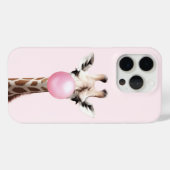 Giraffe Blowing Pink Bubble Gum Telefoon Case (Achterkant (horizontaal))