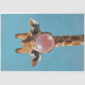 Giraffe Blowing Pink Bubblegum Bubble Decoupage Tissuepapier (Voorkant)