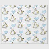 Giraffe Blue Balloon Mama Baby shower Boy Cadeaupapier (Vlak)