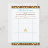 Giraffe Blue Boy Baby shower Bingo Kaart (Voorkant)