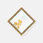 Giraffe Blue Boy Baby shower papier Servet (Hoek)