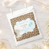 Giraffe Blue Boy Baby shower Party Bedankzakje (Geknipt)