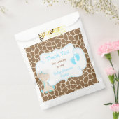 Giraffe Blue Boy Baby shower Party Bedankzakje (Gezegeld)