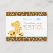 Giraffe Blue Boy Diaper Raffle Informatiekaartje (Voorkant)