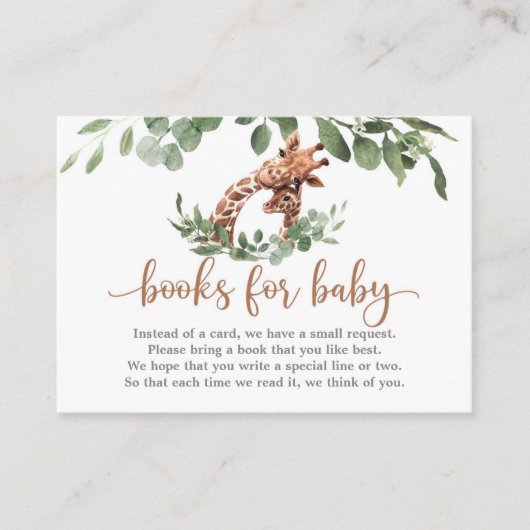 Giraffe Boek aanvraag Behuizing Kaart (Voorkant)