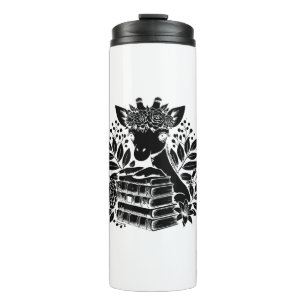 Giraffe Boekenwurm Bibliotheek Boekenleesbibliothe Thermosbeker