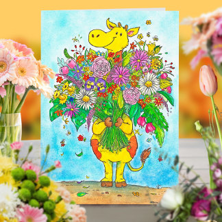 Giraffe boeket wenskaart van Nicole Janes Kaart