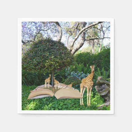 Giraffe boektijd; servet (Voorkant)