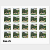 Giraffe boektijd; vierkante sticker (Vel)
