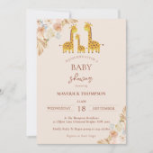 Giraffe Bohemian Dried Grass Baby shower Kaart (Voorkant)