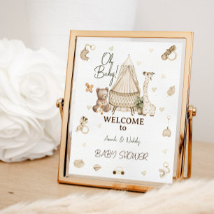 Giraffe Boho Kraam Baby Shower Welkom Poster