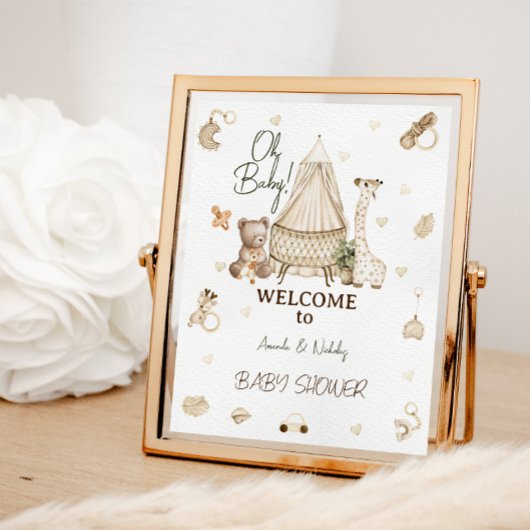Giraffe Boho Kraam Baby Shower Welkom Poster