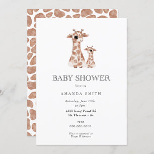 Giraffe Boho Mam en Baby Safari Baby shower Kaart