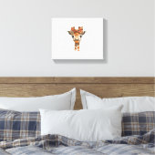 Giraffe Boho Wilde Bloem Coquette Strik Moeder Moe Canvas Afdruk (Insitu (Slaapkamer))