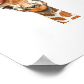 Giraffe Boho Wilde Bloem Coquette Strik Moeder Moe Poster (Hoek)