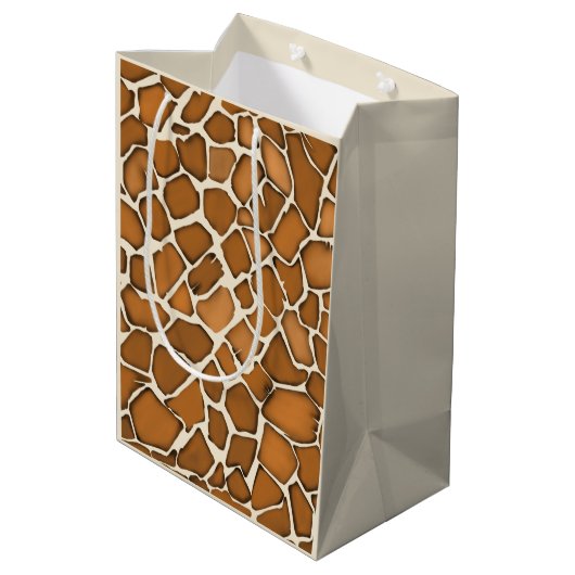 Giraffe Bont Patroon Print Medium Cadeauzakje (Achterkant Gekanteld)