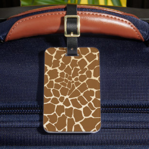 Giraffe bont patroonprint bagagelabel