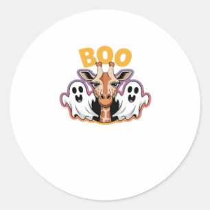 Giraffe Boo Halloween - Grappig en eng dier Classi Ronde Sticker