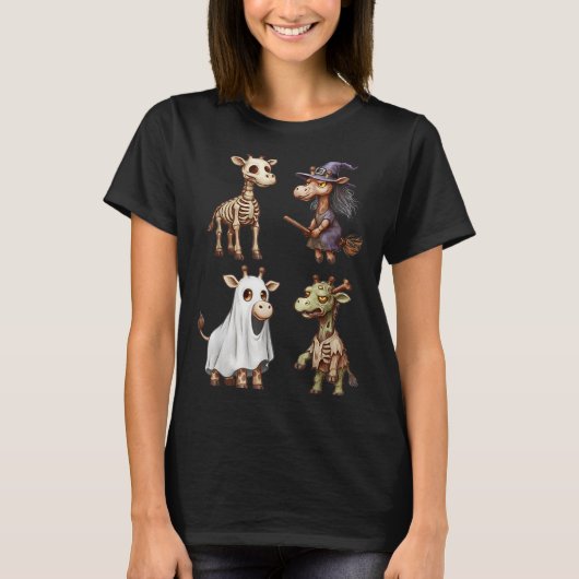 Giraffe Boo Zombie Witch Halloween Costume Women  T-shirt (Voorkant)